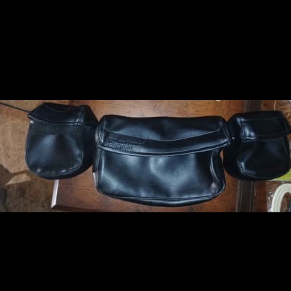 Black Leather Waist Bag